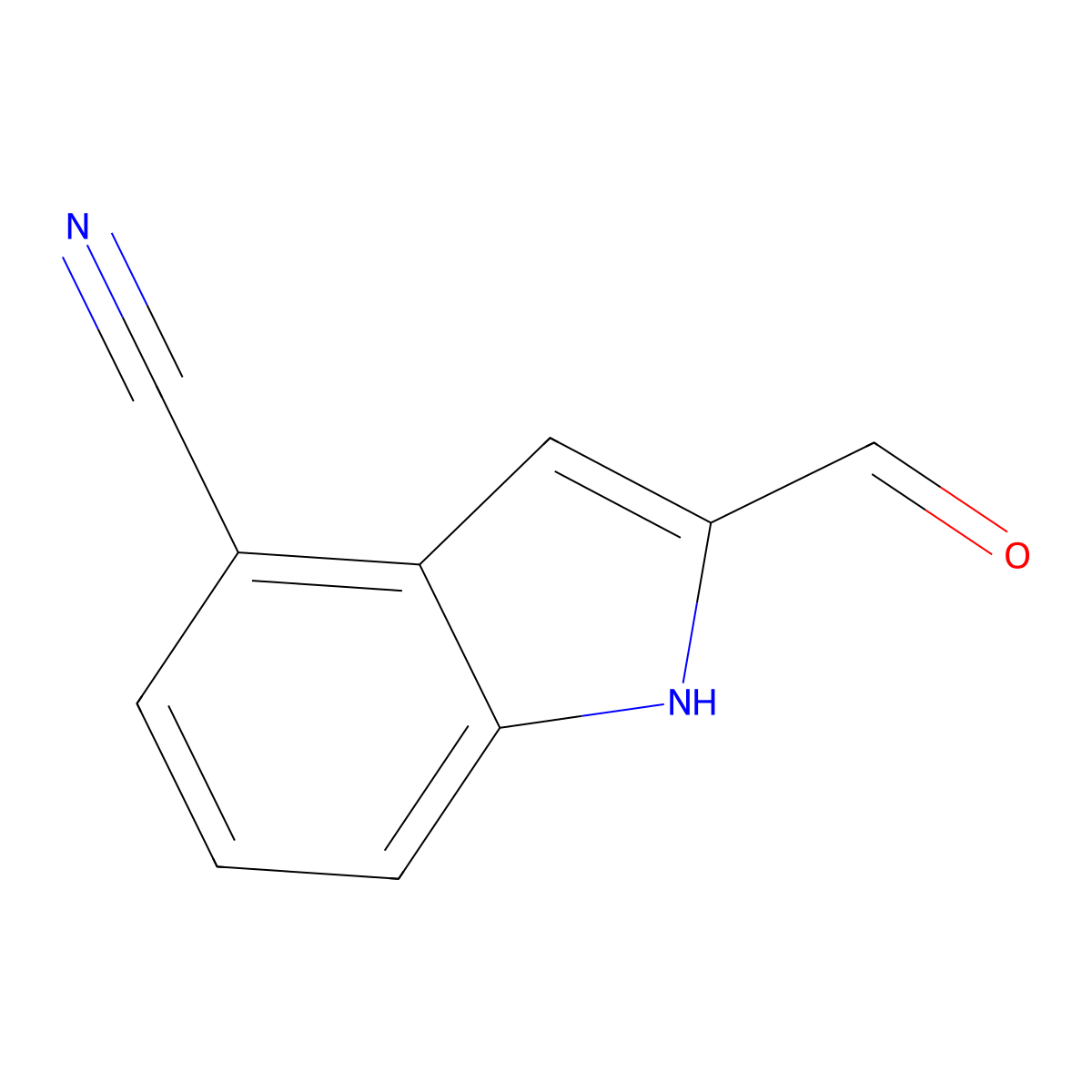 2-Formyl-1H-indole-4-carbonitrile molecular structure, CAS 1781170-26-0