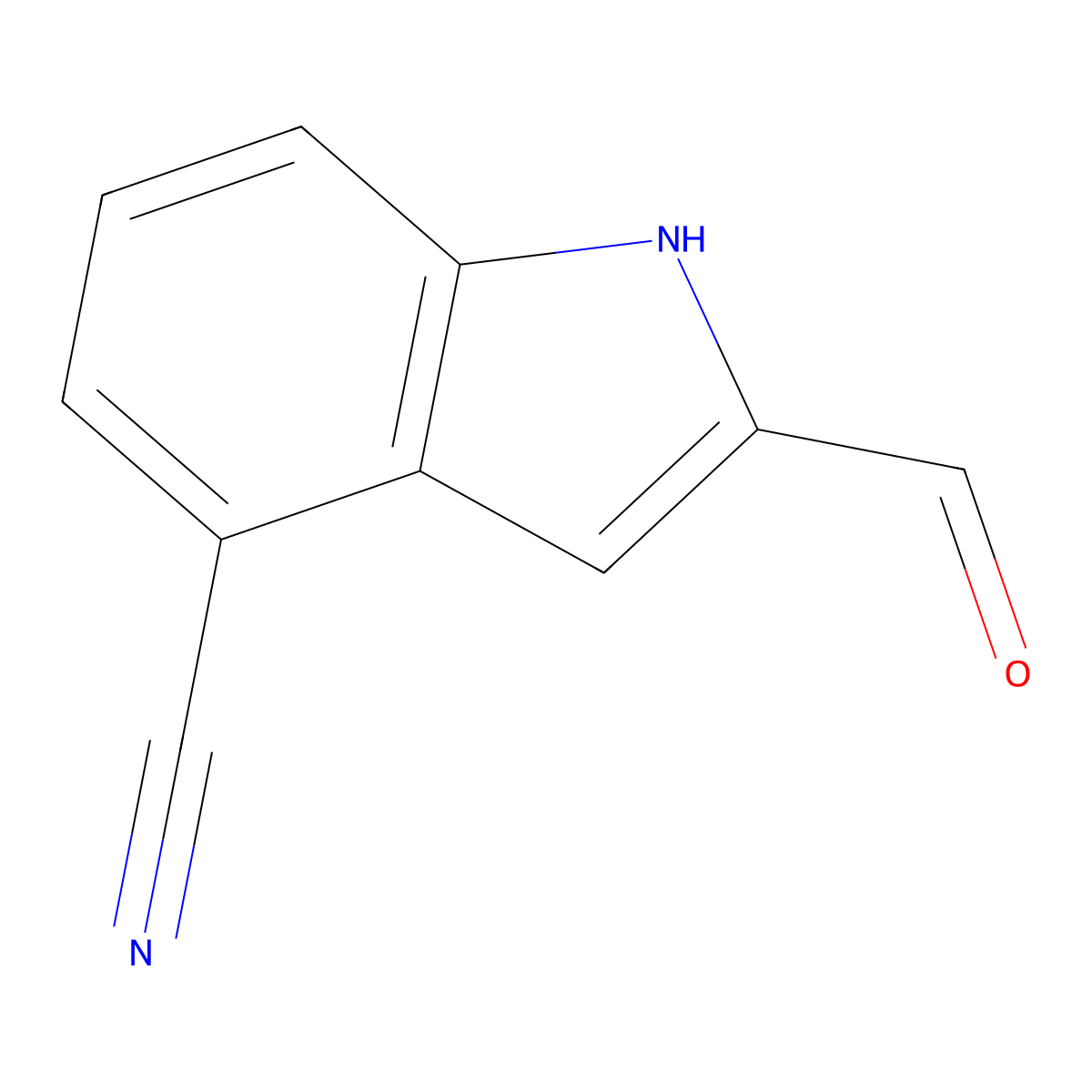 2-Formyl-1H-indole-4-carbonitrile molecular structure, CAS 1781170-26-0