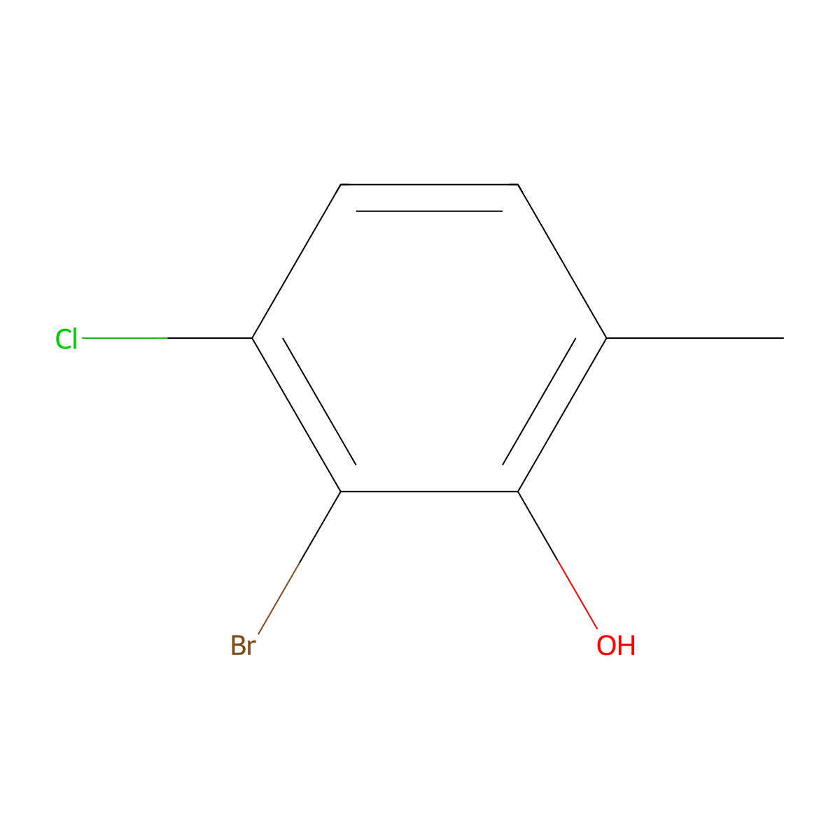 2-Bromo-3-chloro-6-methylphenol molecular structure, CAS 1781176-55-3