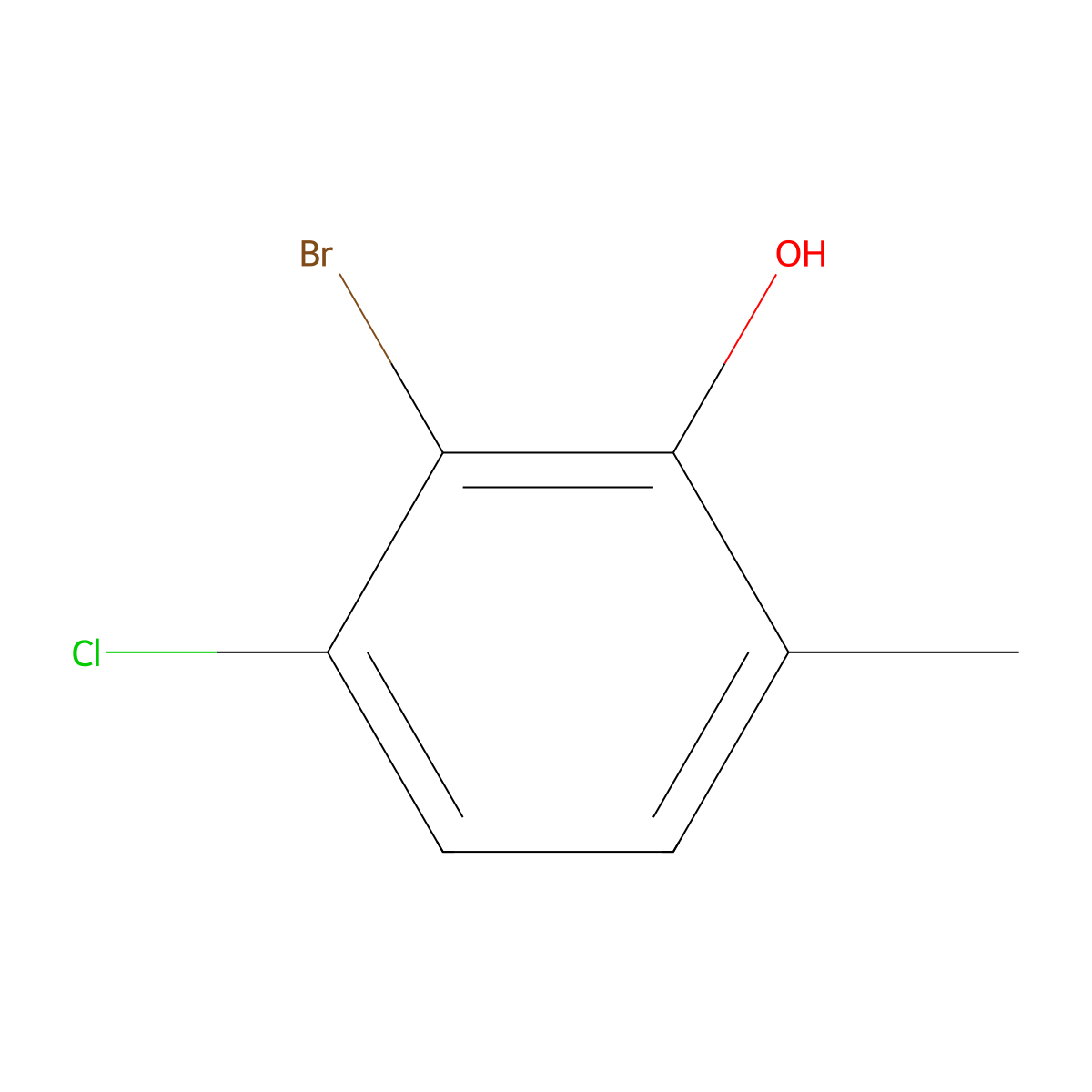 2-Bromo-3-chloro-6-methylphenol molecular structure, CAS 1781176-55-3