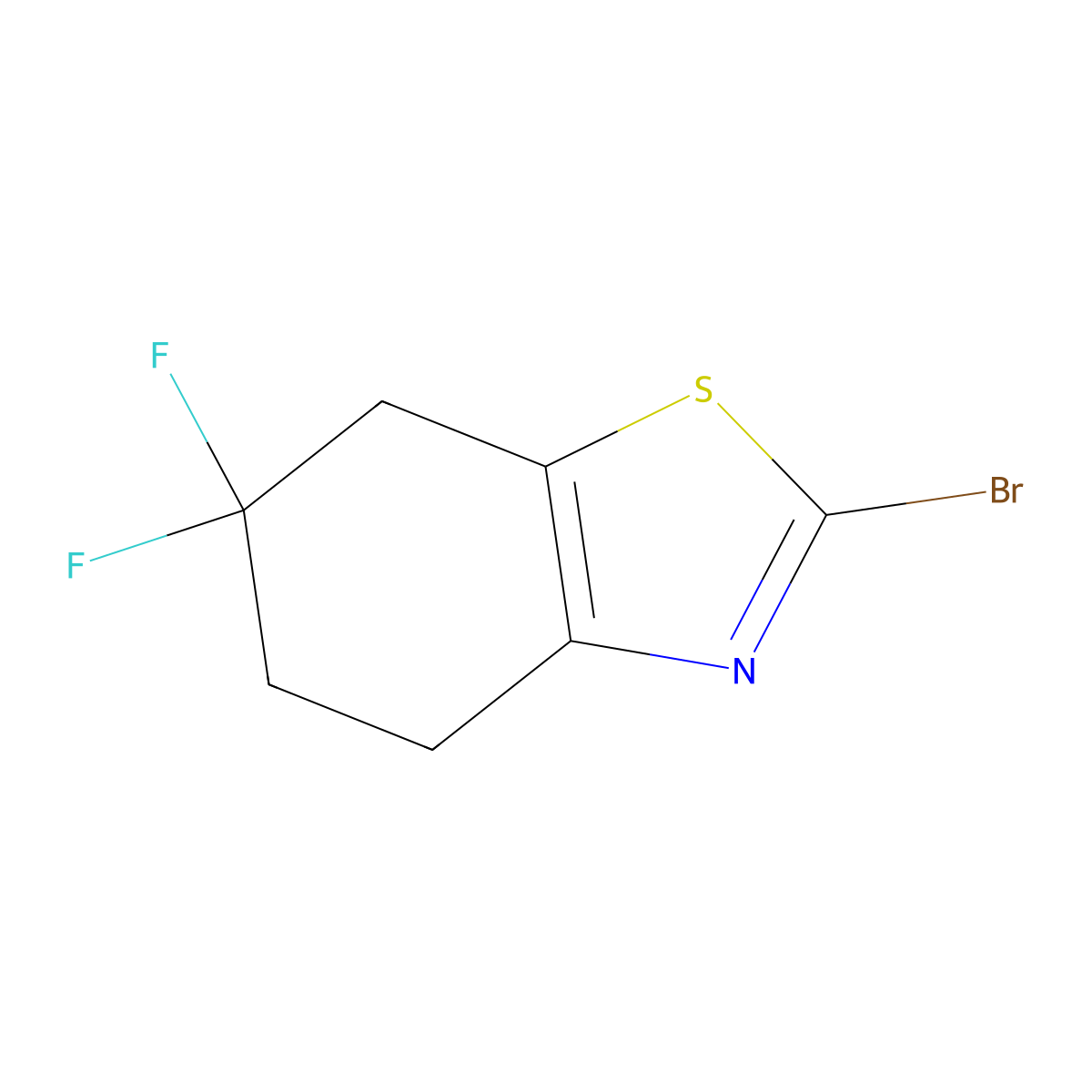 2-Bromo-6,6-difluoro-4,5,6,7-tetrahydro-1,3-benzothiazole molecular structure, CAS 1781177-20-5