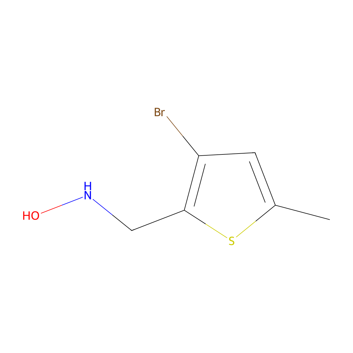 N-[(3-bromo-5-methylthiophen-2-yl)methyl]hydroxylamine molecular structure, CAS 1781177-25-0