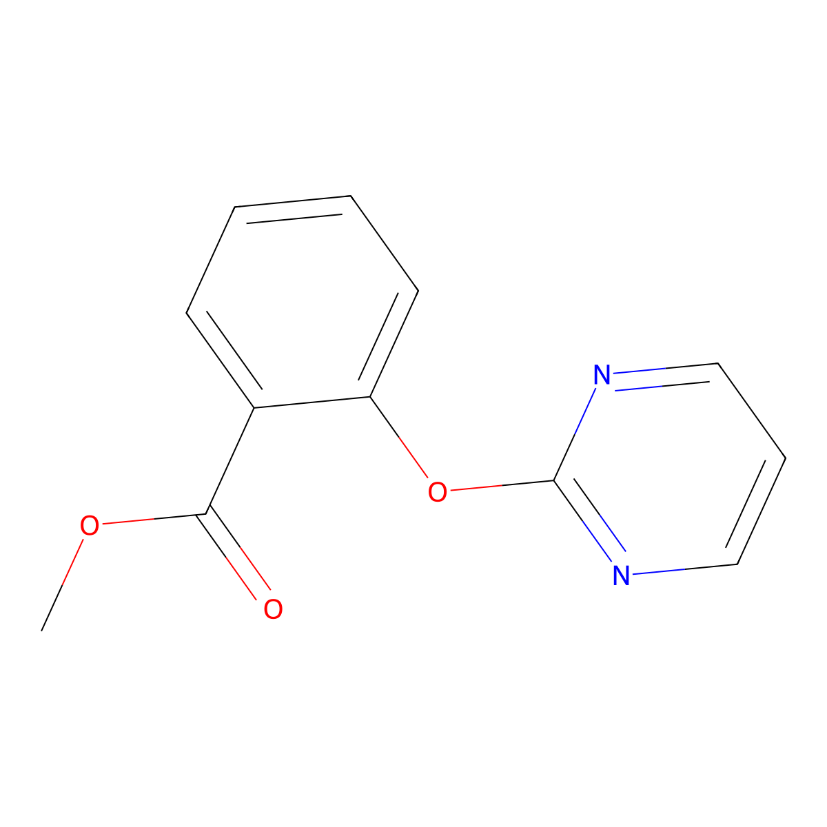 Methyl 2-(pyrimidin-2-yloxy)benzoate molecular structure, CAS 178118-28-0
