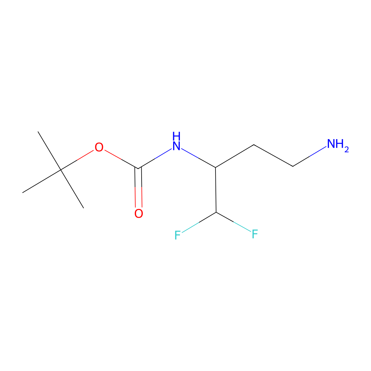 tert-butyl N-(4-amino-1,1-difluorobutan-2-yl)carbamate molecular structure, CAS 1781181-57-4