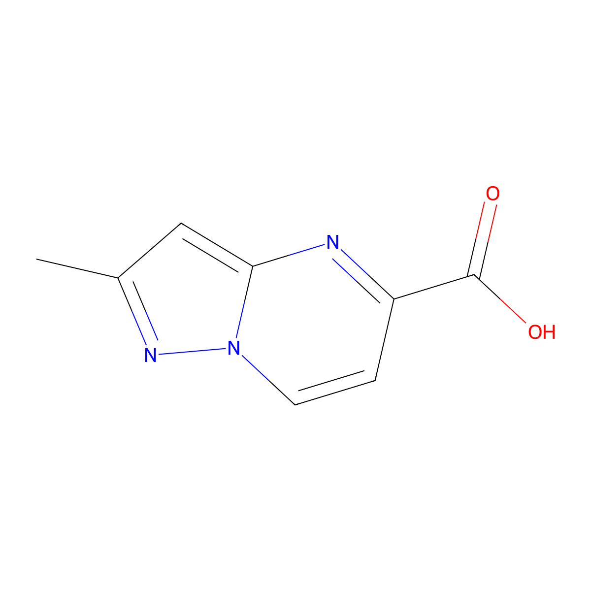2-Methylpyrazolo[1,5-a]pyrimidine-5-carboxylic acid molecular structure, CAS 1781182-10-2