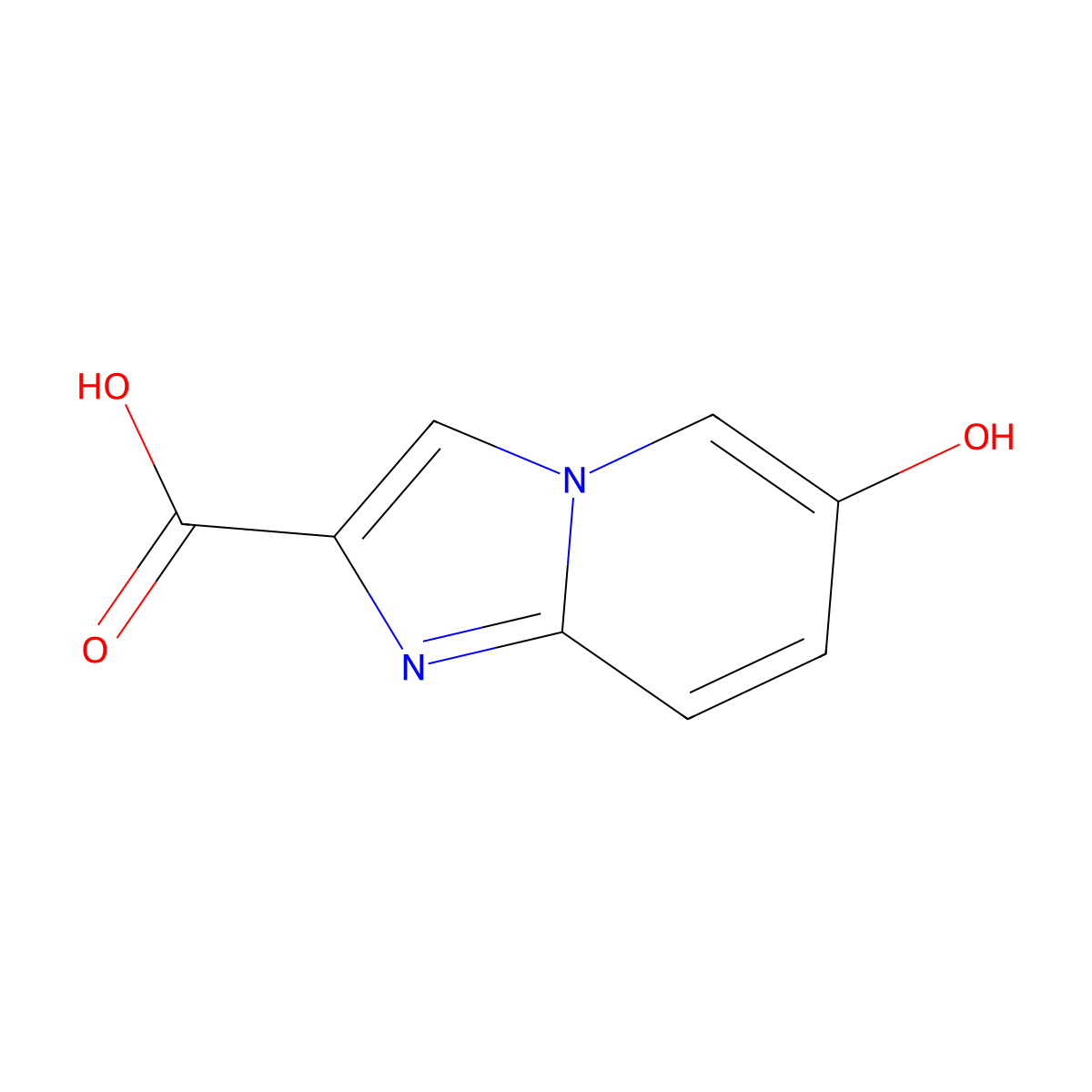 6-Hydroxyimidazo[1,2-a]pyridine-2-carboxylic acid molecular structure, CAS 1781183-23-0