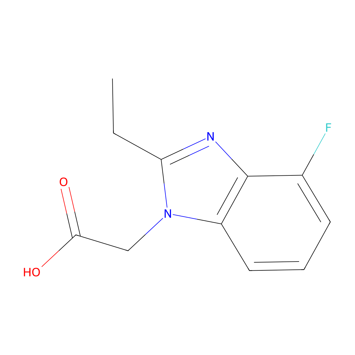 2-(2-Ethyl-4-fluoro-1H-benzo[d]imidazol-1-yl)acetic acid molecular structure, CAS 1781187-01-6