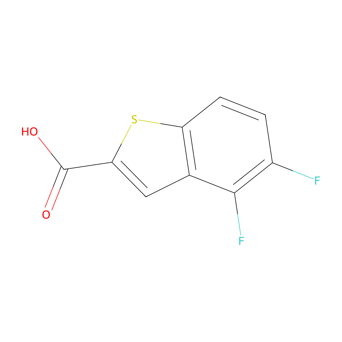 4,5-Difluoro-1-benzothiophene-2-carboxylic acid molecular structure, CAS 1781187-07-2