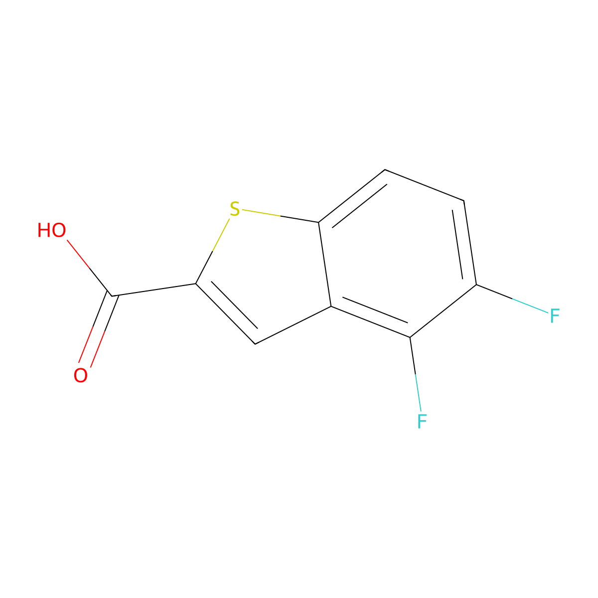 4,5-Difluoro-1-benzothiophene-2-carboxylic acid molecular structure, CAS 1781187-07-2