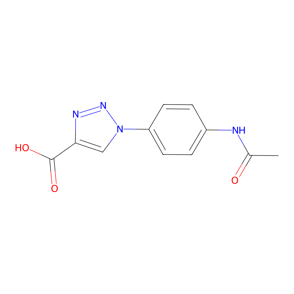 1-(4-acetamidophenyl)-1H-1,2,3-triazole-4-carboxylic acid molecular structure, CAS 1781188-80-4