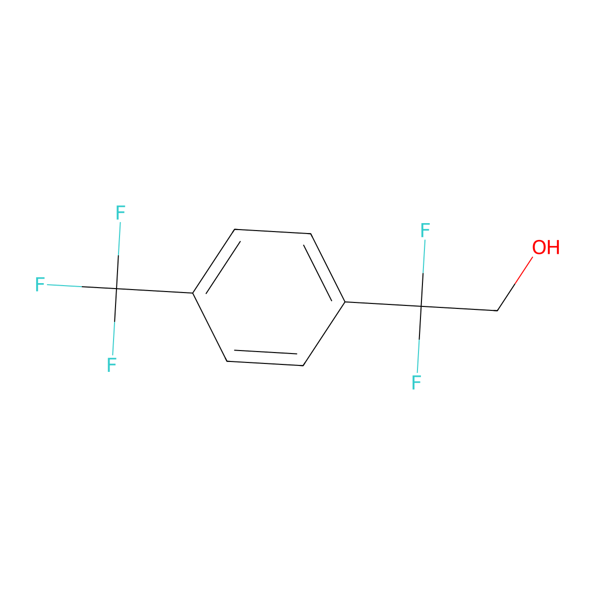 2,2-Difluoro-2-(4-(trifluoromethyl)phenyl)ethanol molecular structure, CAS 1781189-72-7