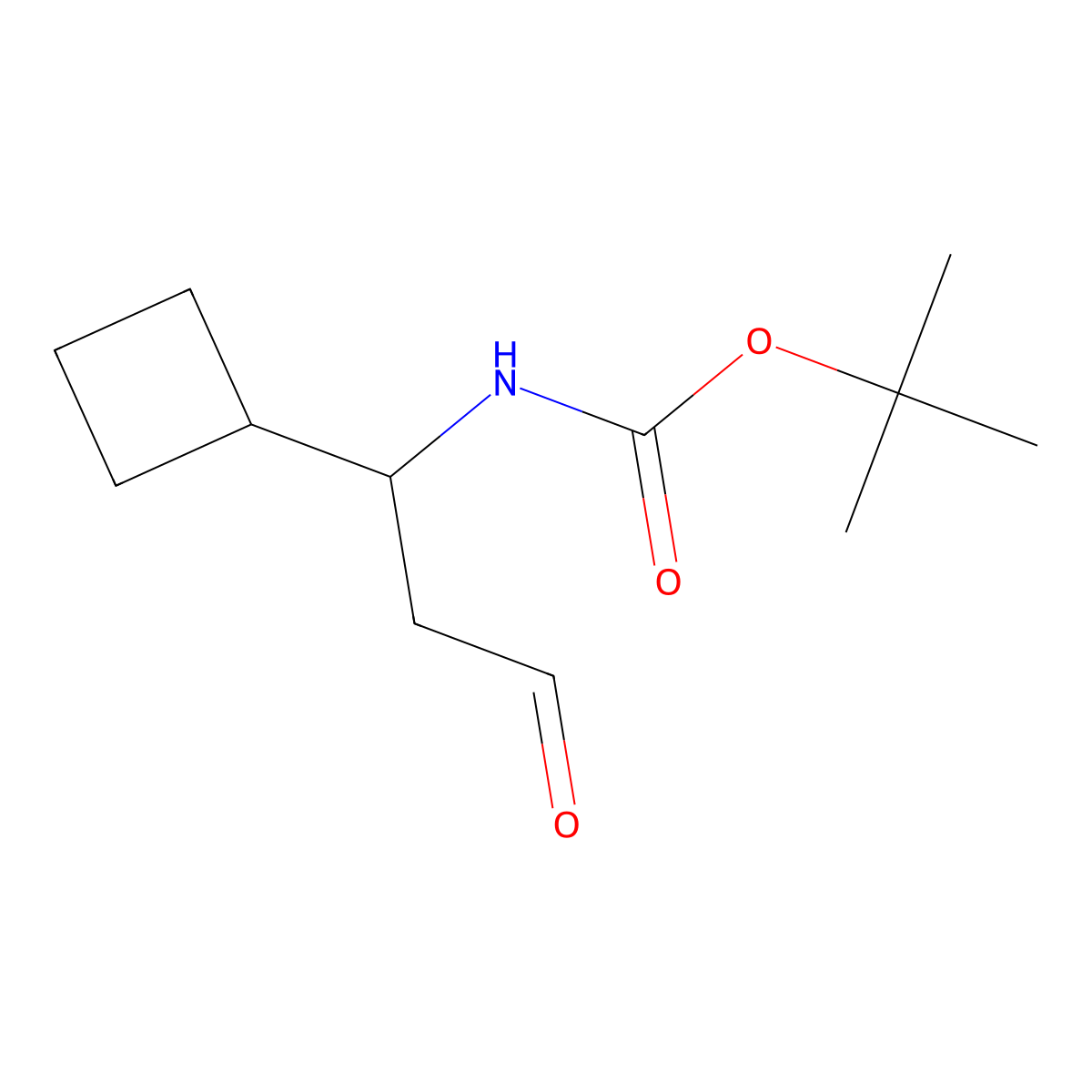 tert-butylN-(1-cyclobutyl-3-oxopropyl)carbamate molecular structure, CAS 1781203-87-9