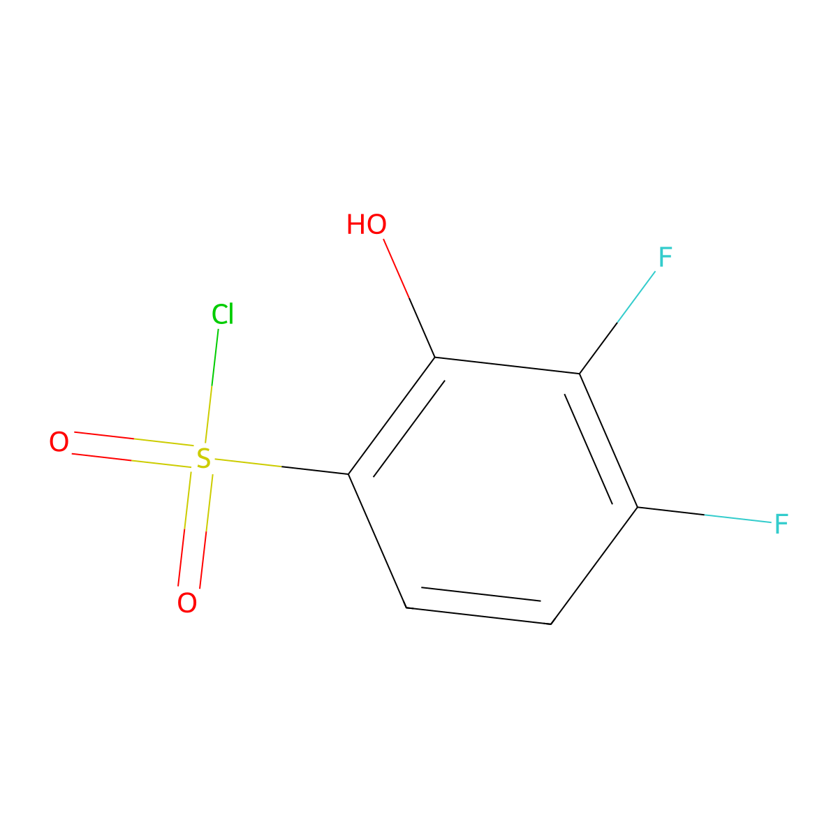 3,4-Difluoro-2-hydroxybenzene-1-sulfonyl chloride molecular structure, CAS 1781204-73-6