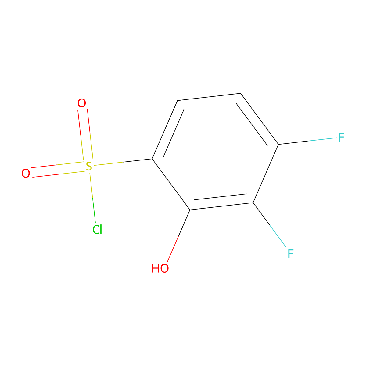 3,4-Difluoro-2-hydroxybenzene-1-sulfonyl chloride molecular structure, CAS 1781204-73-6