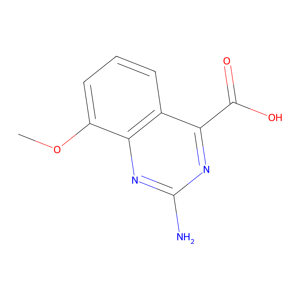 2-Amino-8-methoxyquinazoline-4-carboxylic acid molecular structure, CAS 1781207-56-4
