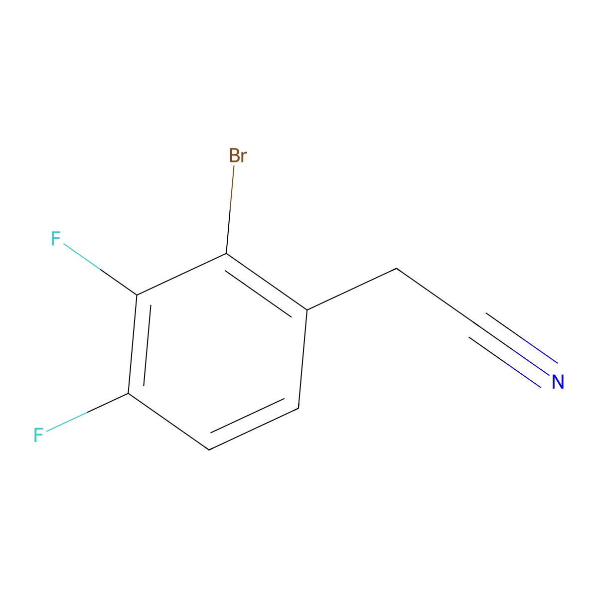 2-(2-Bromo-3,4-difluorophenyl)acetonitrile molecular structure, CAS 1781212-27-8