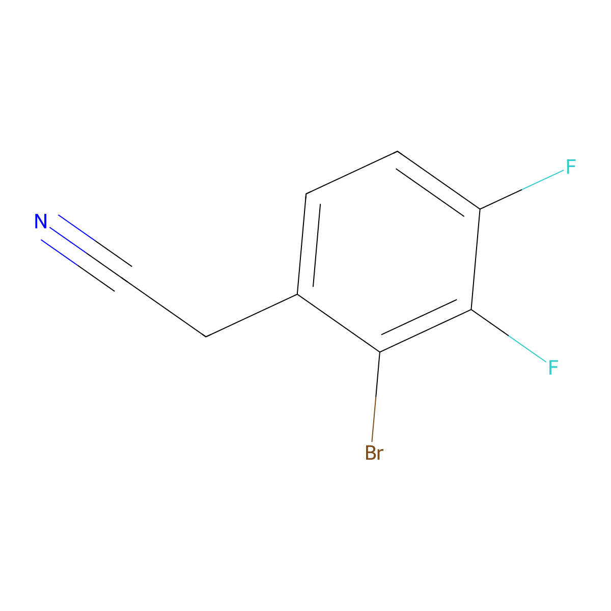 2-(2-Bromo-3,4-difluorophenyl)acetonitrile molecular structure, CAS 1781212-27-8