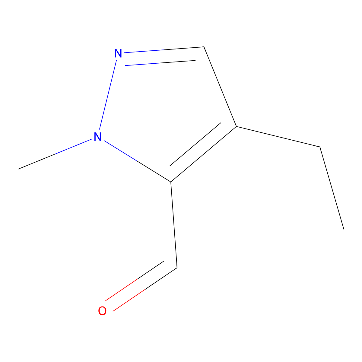 4-ethyl-1-methyl-1H-pyrazole-5-carbaldehyde molecular structure, CAS 1781224-92-7