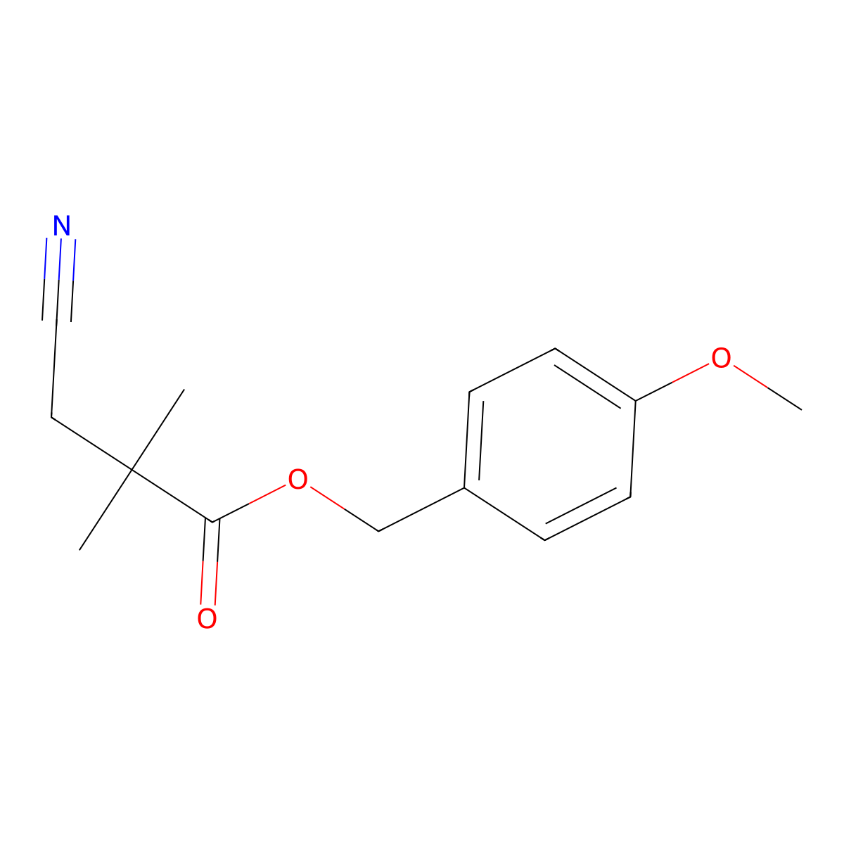 4-Methoxybenzyl 3-cyano-2,2-dimethylpropanoate molecular structure, CAS 1781234-65-8