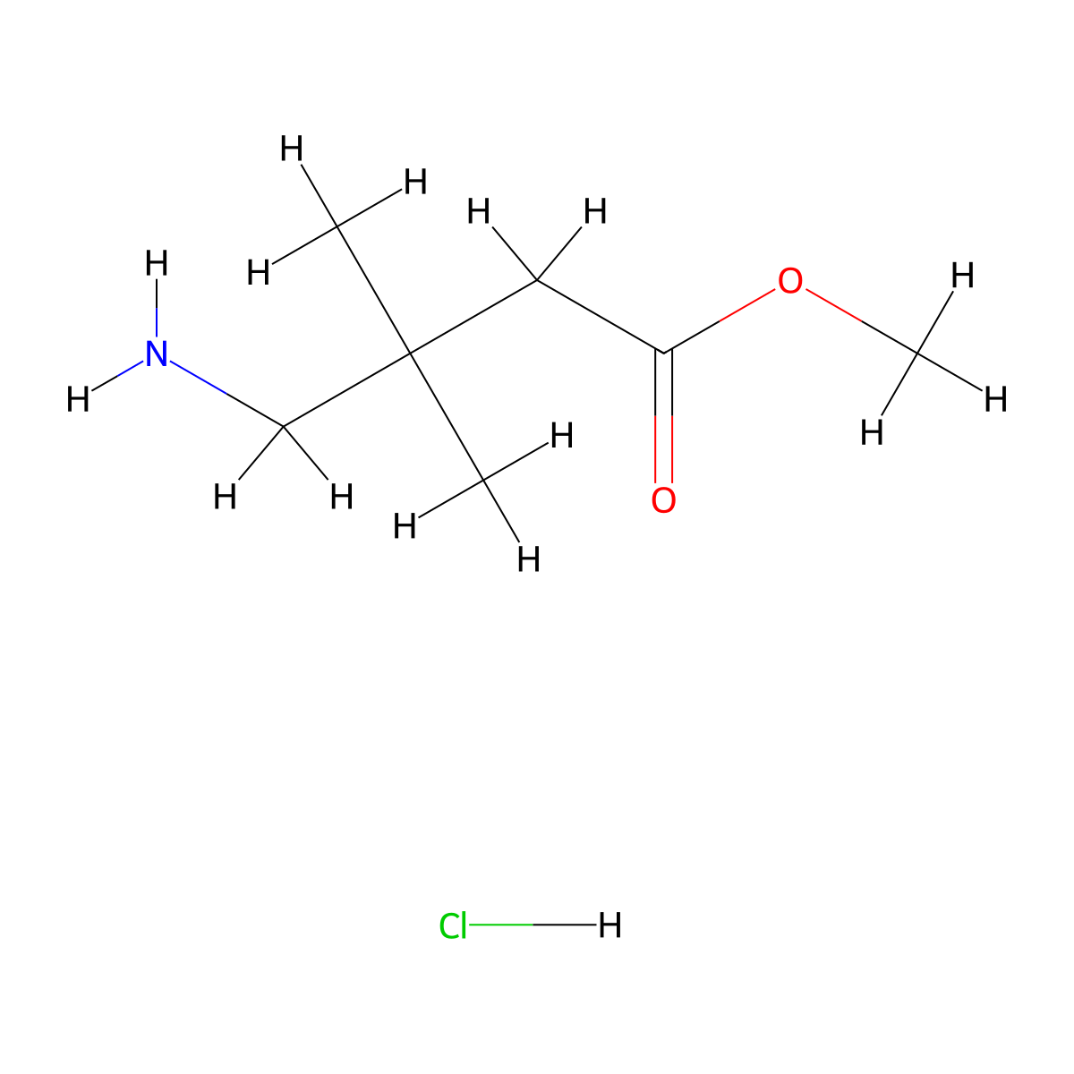 Methyl 4-amino-3,3-dimethylbutanoate hydrochloride molecular structure, CAS 1781234-68-1