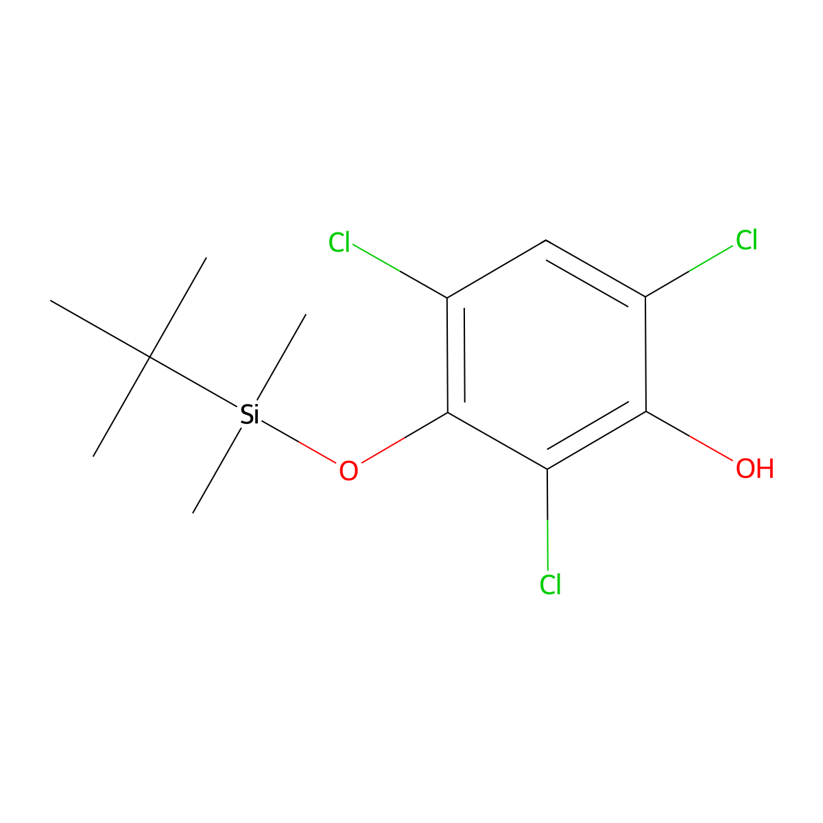 3-[(Tert-butyldimethylsilyl)oxy]-2,4,6-trichlorophenol molecular structure, CAS 1781241-34-6