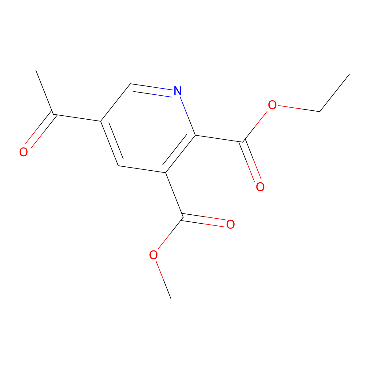2-Ethyl 3-methyl 5-acetylpyridine-2,3-dicarboxylate molecular structure, CAS 1781241-41-5