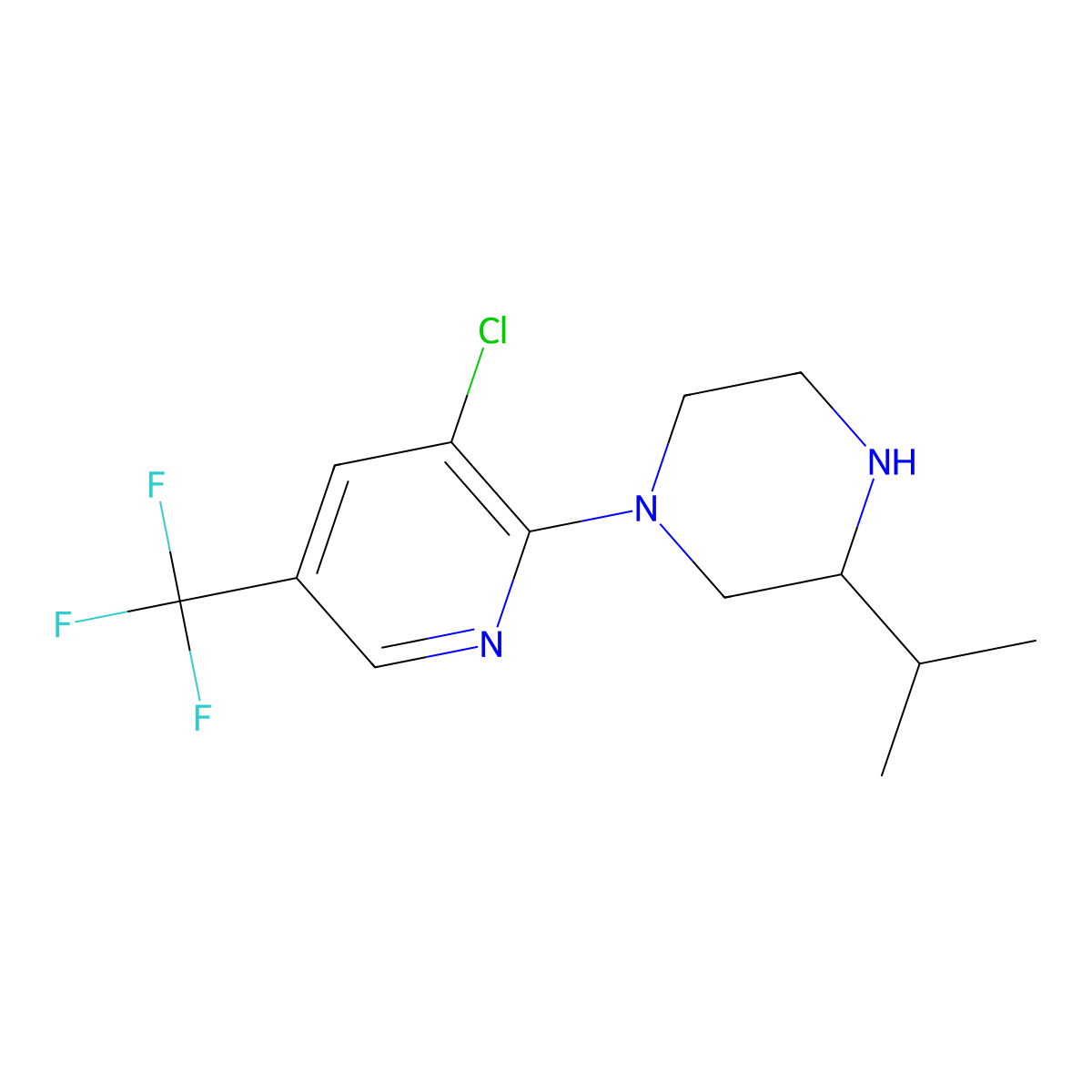 1-[3-Chloro-5-(trifluoromethyl)pyridin-2-yl]-3-(propan-2-yl)piperazine molecular structure, CAS 1781241-43-7