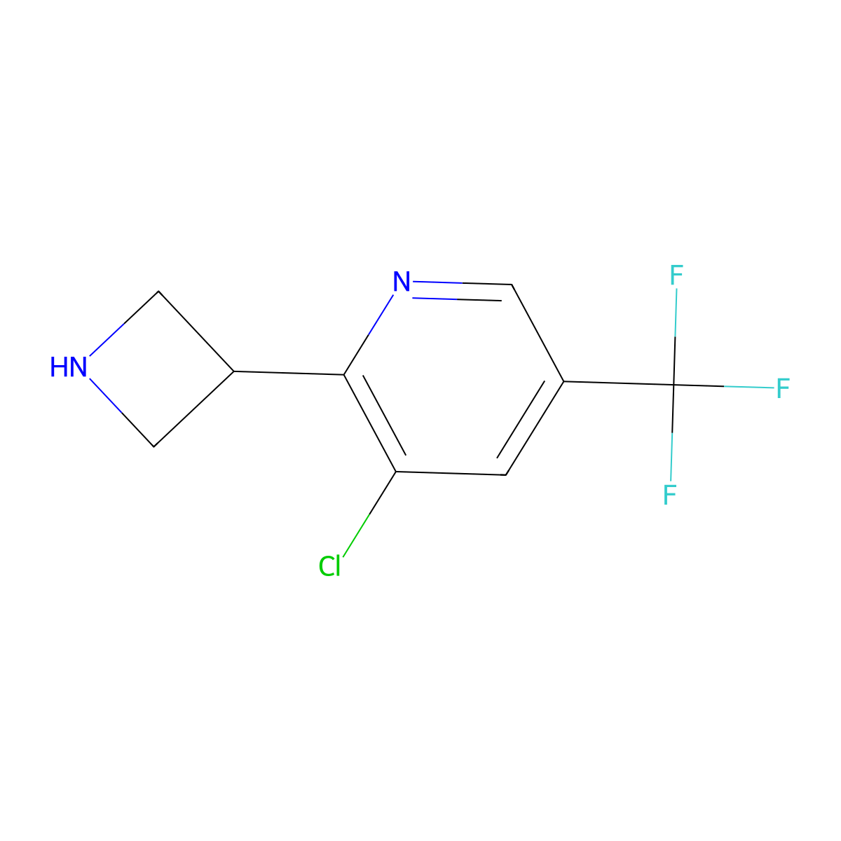 2-(Azetidin-3-yl)-3-chloro-5-(trifluoromethyl)pyridine molecular structure, CAS 1781241-45-9