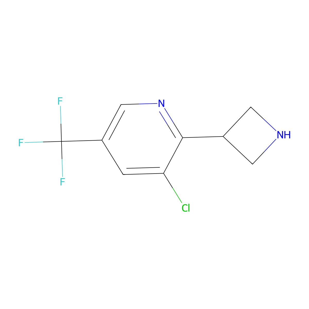 2-(Azetidin-3-yl)-3-chloro-5-(trifluoromethyl)pyridine molecular structure, CAS 1781241-45-9
