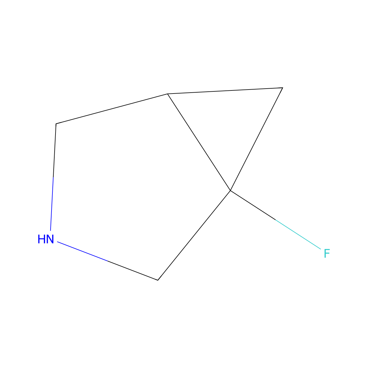 1-Fluoro-3-azabicyclo[3.1.0]hexane molecular structure, CAS 1781296-88-5