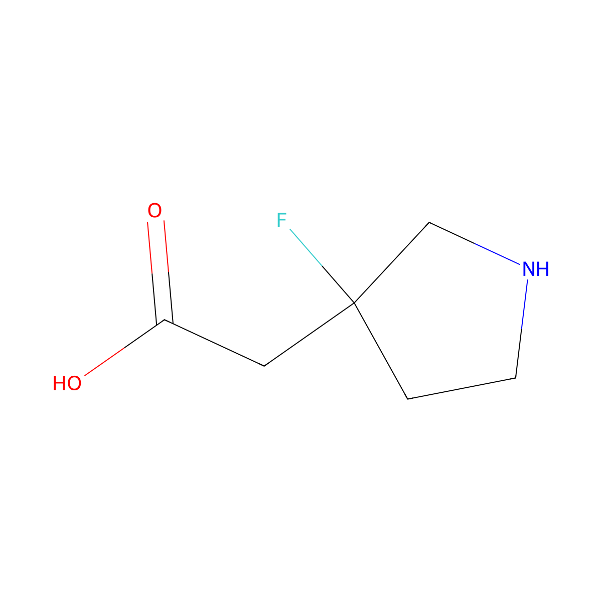 2-(3-Fluoropyrrolidin-3-yl)acetic acid molecular structure, CAS 1781297-14-0