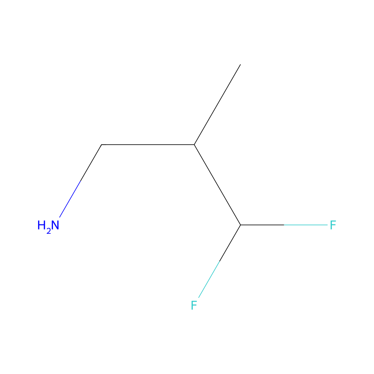 3,3-Difluoro-2-methylpropan-1-amine molecular structure, CAS 1781297-33-3