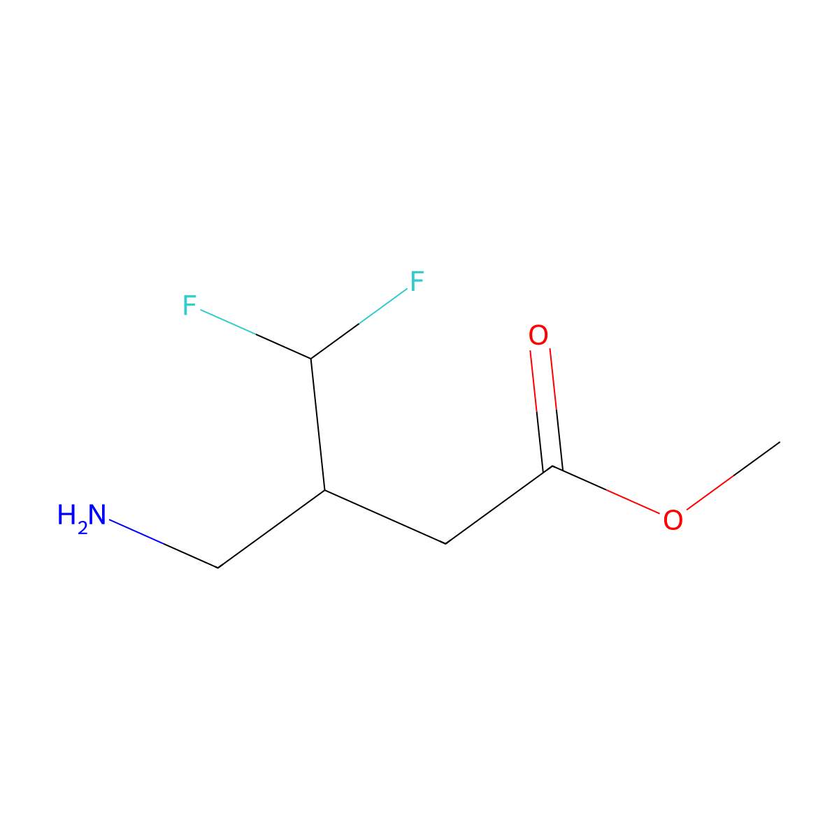 Methyl 4-amino-3-(difluoromethyl)butanoate molecular structure, CAS 1781297-43-5