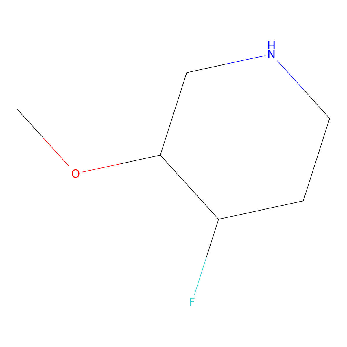 4-Fluoro-3-methoxypiperidine molecular structure, CAS 1781297-82-2