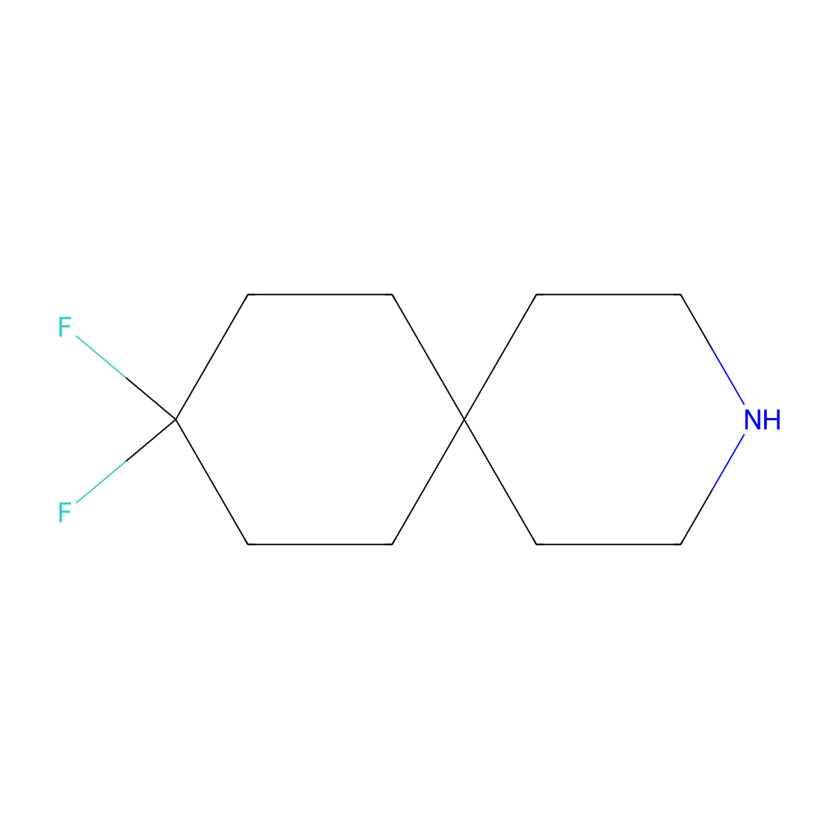 9,9-Difluoro-3-azaspiro[5.5]undecane molecular structure, CAS 1781297-83-3