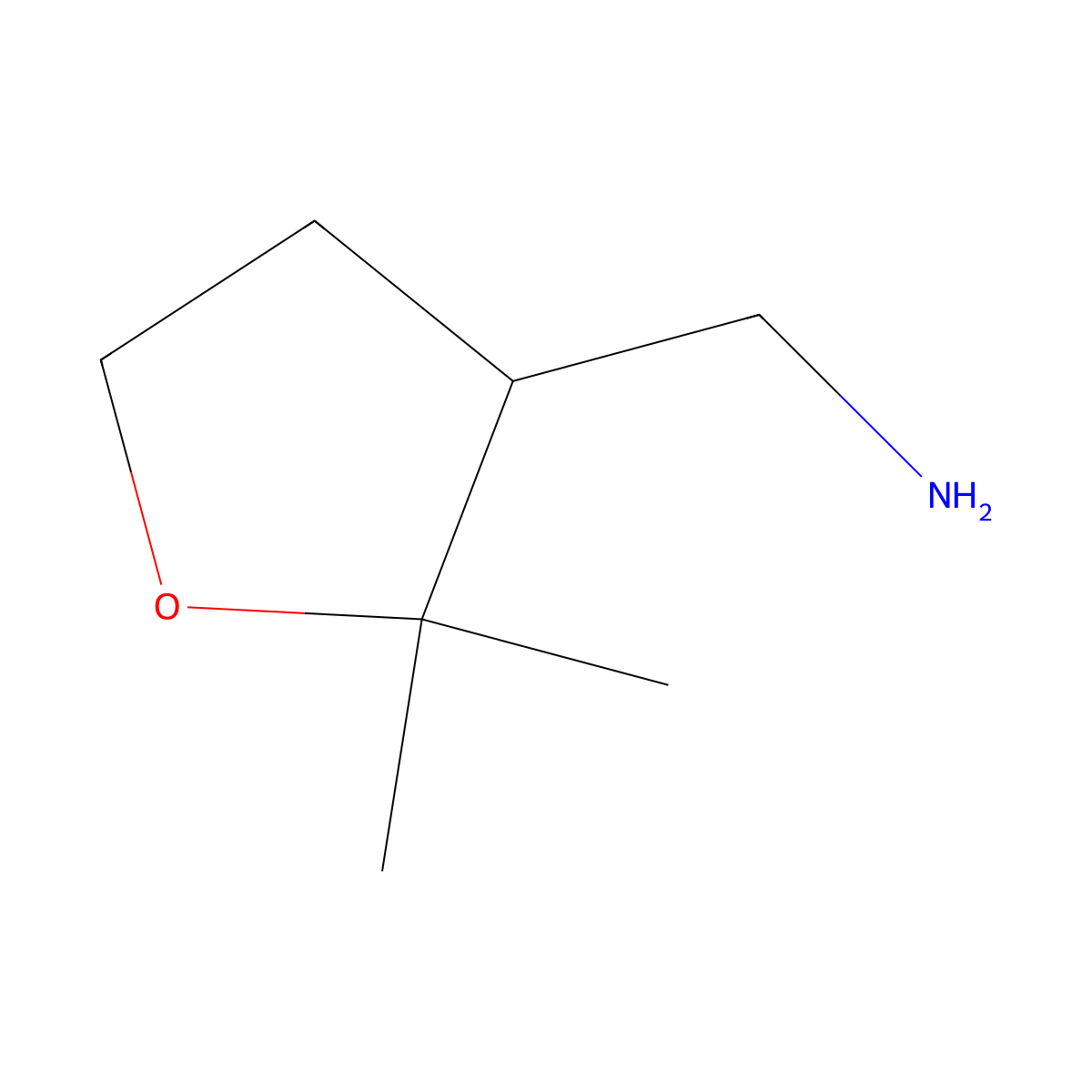 1-(2,2-Dimethyltetrahydrofuran-3-yl)methanamine molecular structure, CAS 1781301-94-7