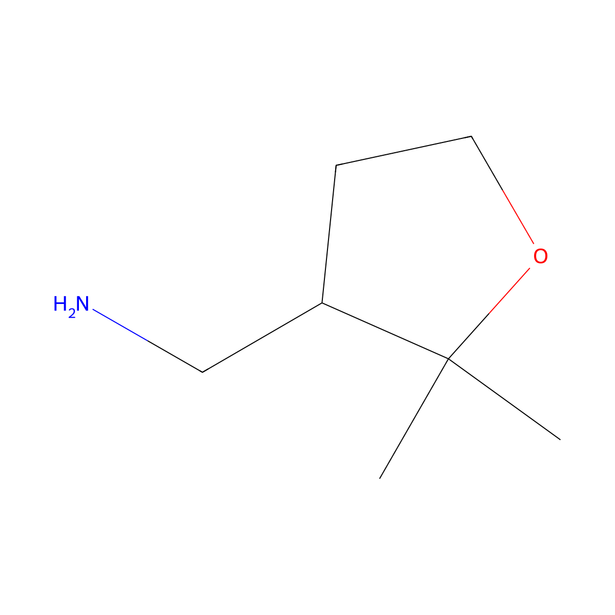 1-(2,2-Dimethyltetrahydrofuran-3-yl)methanamine molecular structure, CAS 1781301-94-7