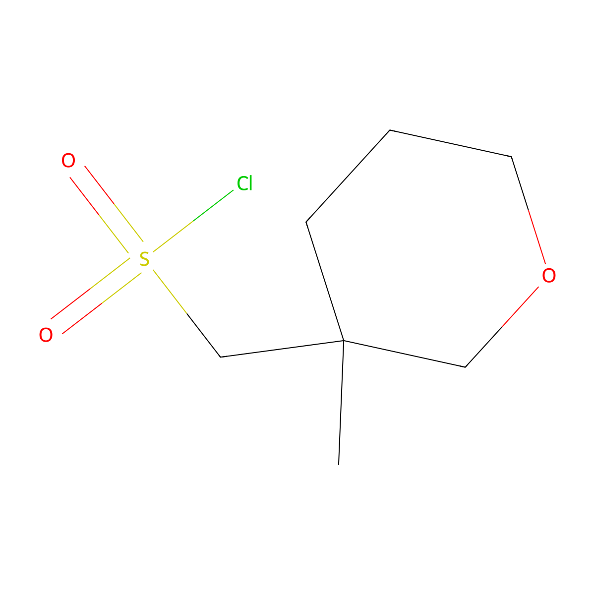 (3-Methyloxan-3-yl)methanesulfonylchloride molecular structure, CAS 1781312-46-6