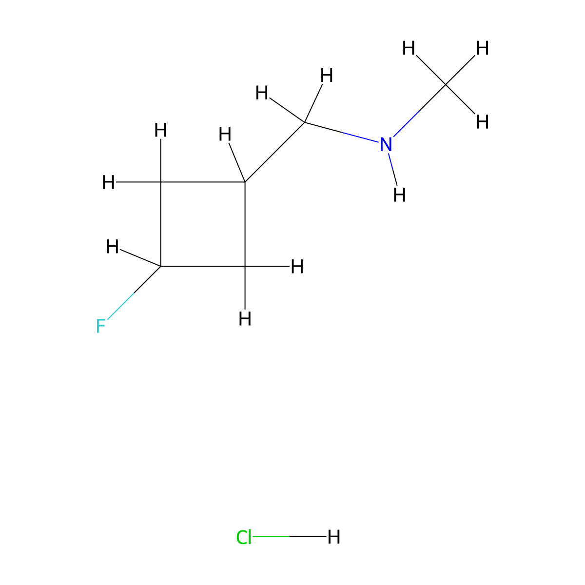 [(3-Fluorocyclobutyl)methyl](methyl)amine hydrochloride molecular structure, CAS 1781313-83-4