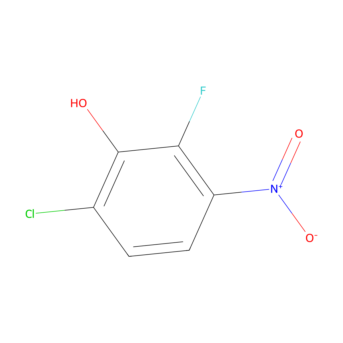 6-Chloro-2-fluoro-3-nitrophenol molecular structure, CAS 1781315-33-0