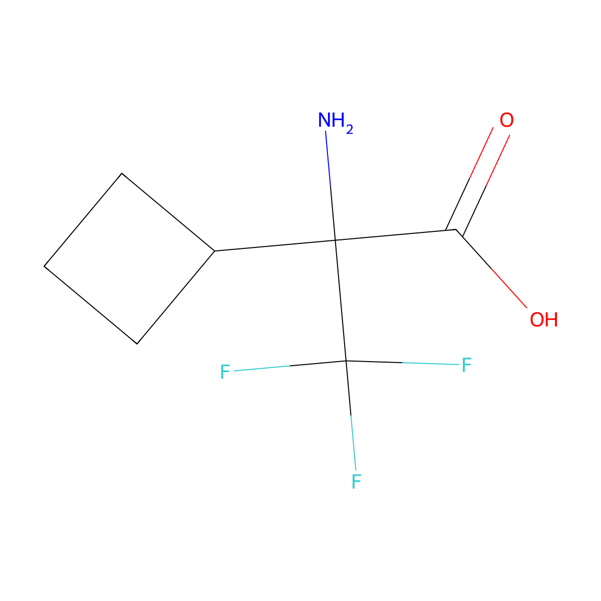 2-Amino-2-cyclobutyl-3,3,3-trifluoropropanoic acid molecular structure, CAS 1781316-52-6