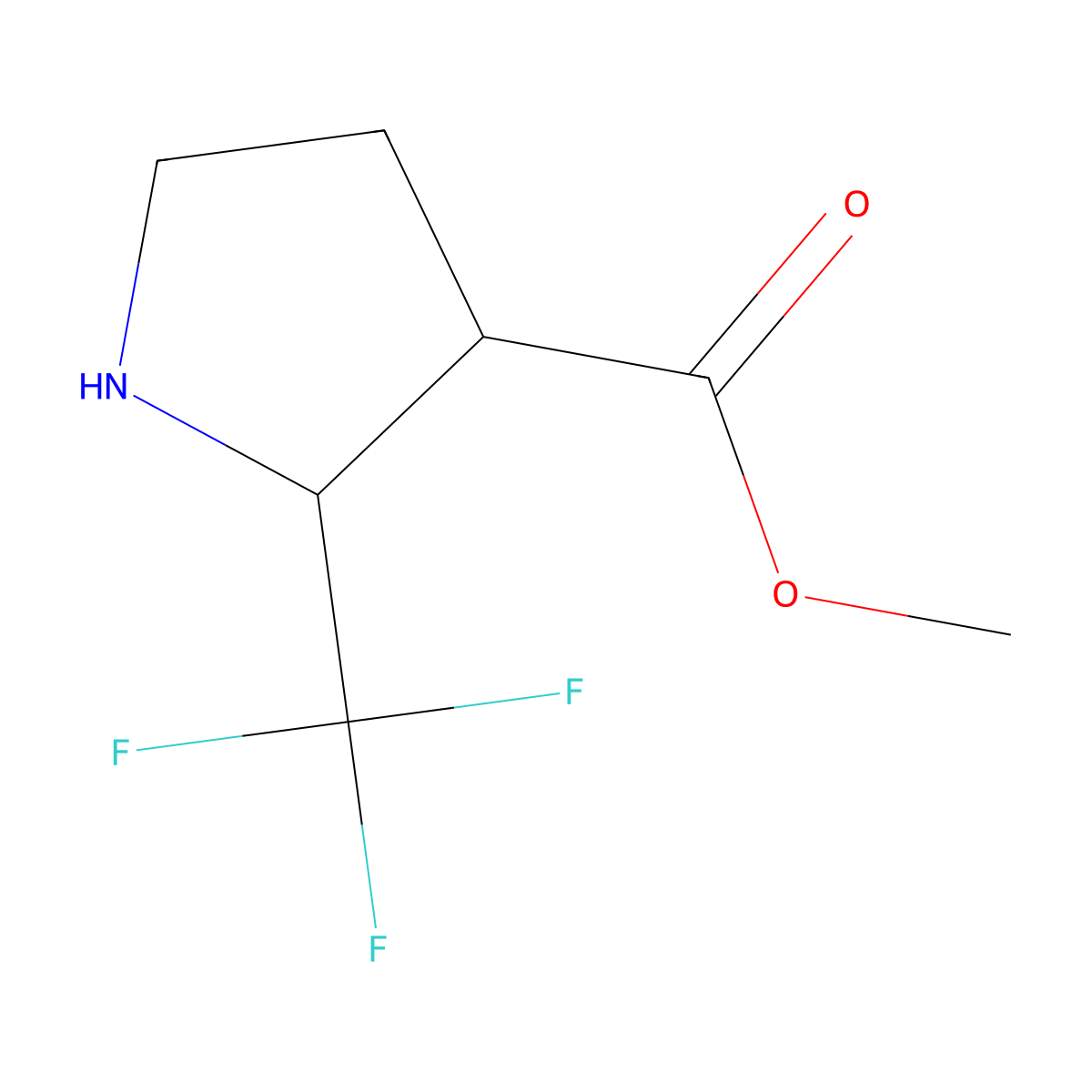 Methyl 2-(trifluoromethyl)pyrrolidine-3-carboxylate molecular structure, CAS 1781316-58-2