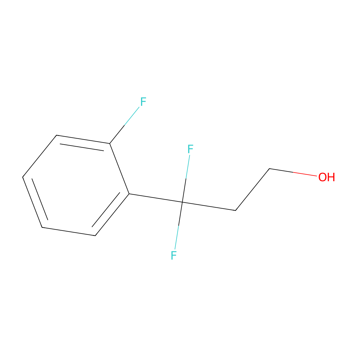 3,3-Difluoro-3-(2-fluorophenyl)propan-1-ol molecular structure, CAS 1781316-80-0