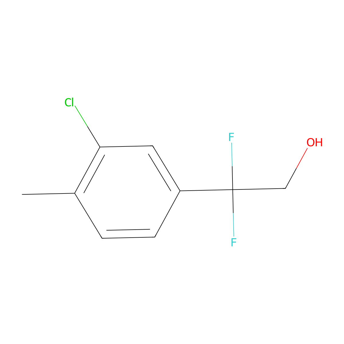 2-(3-Chloro-4-methylphenyl)-2,2-difluoroethan-1-ol molecular structure, CAS 1781317-64-3