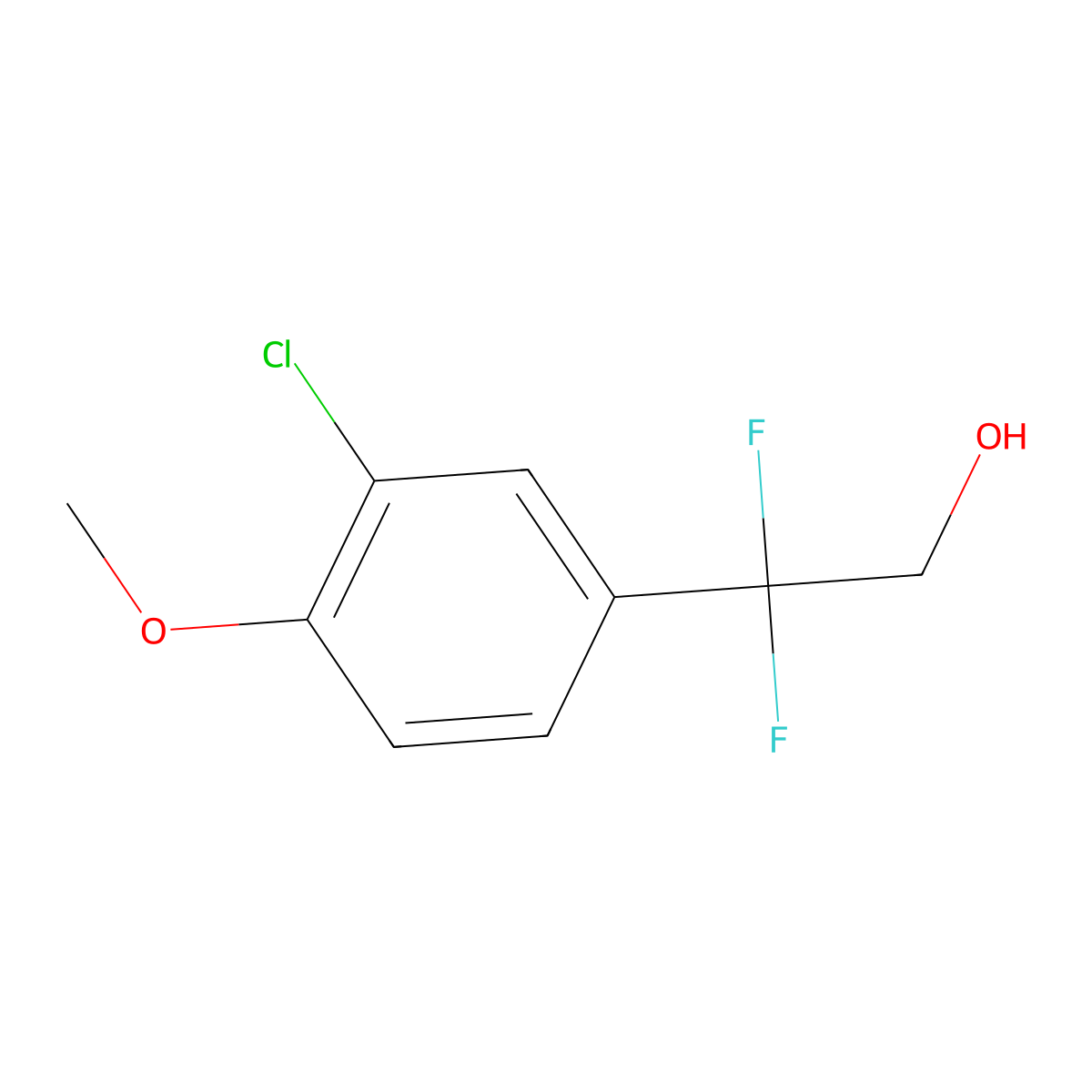 2-(3-Chloro-4-methoxyphenyl)-2,2-difluoroethan-1-ol molecular structure, CAS 1781317-90-5