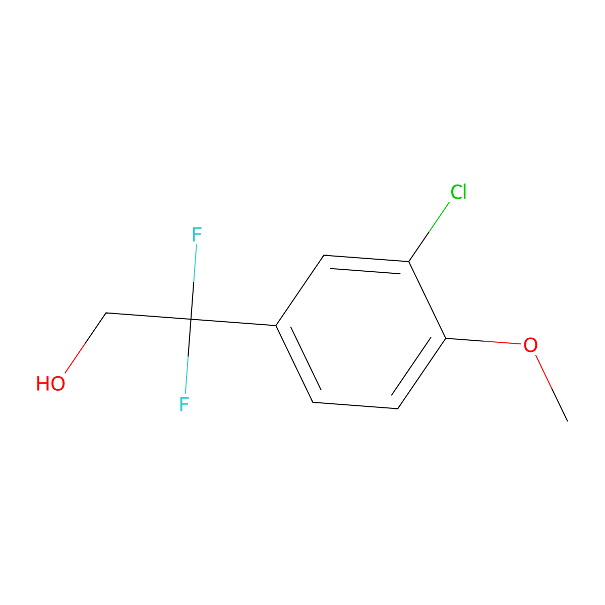 2-(3-Chloro-4-methoxyphenyl)-2,2-difluoroethan-1-ol molecular structure, CAS 1781317-90-5