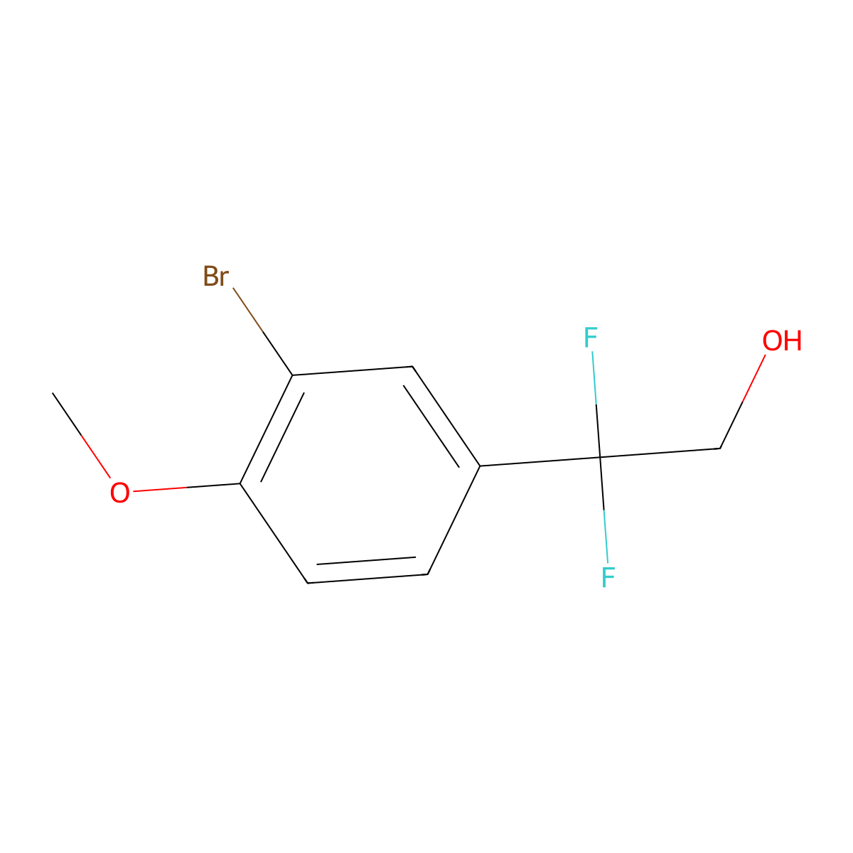 2-(3-Bromo-4-methoxyphenyl)-2,2-difluoroethan-1-ol molecular structure, CAS 1781318-30-6