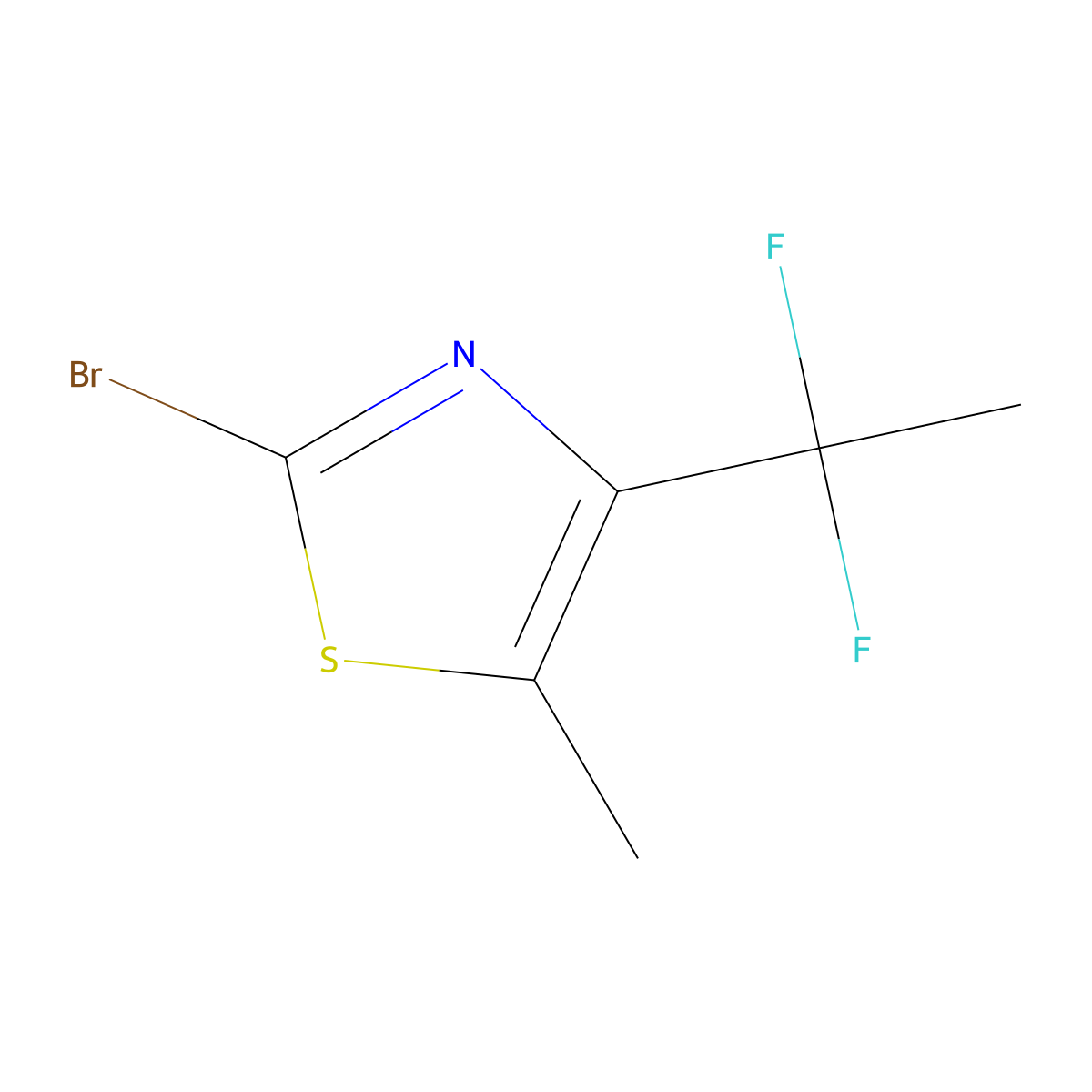2-Bromo-4-(1,1-difluoroethyl)-5-methyl-1,3-thiazole molecular structure, CAS 1781320-87-3