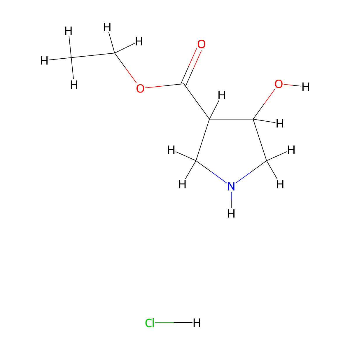 Ethyl 4-hydroxypyrrolidine-3-carboxylate hydrochloride molecular structure, CAS 1781321-79-6