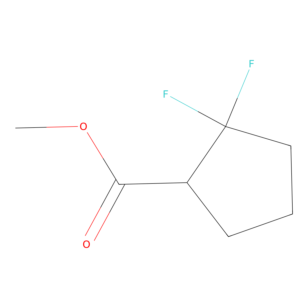 Methyl 2,2-difluorocyclopentane-1-carboxylate molecular structure, CAS 1781329-42-7